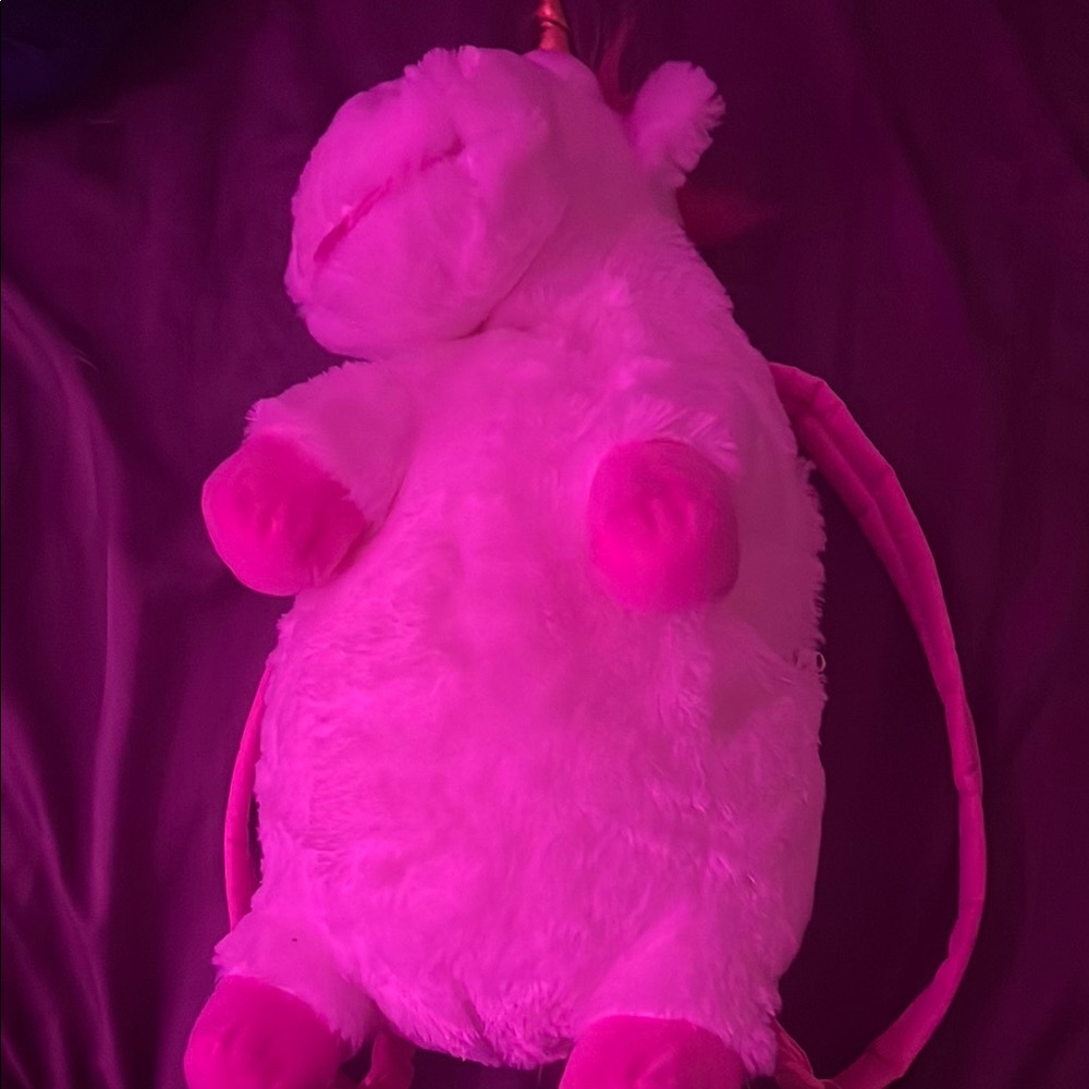 Plush Pink Unicorn Backpack for Small Pets